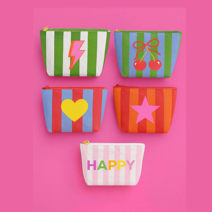 Aspen Lane cute stripe Tyvek pouch bag with colorful striped pattern, lightweight and durable for everyday use