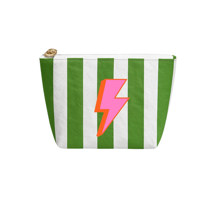 Cute striped Tyvek pouch by Aspen Lane, durable fabric bag with colorful stripe design for everyday use.
