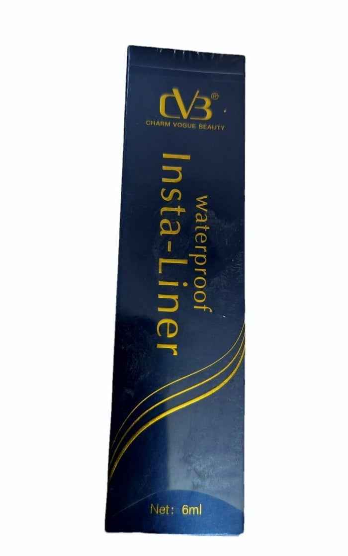 Blue packaging of CVB Insta-Liner waterproof eyeliner on a white background