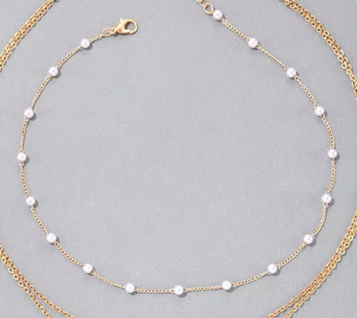 Dainty Simple Small Pearl Choker Chain Necklace for Women - For Layering Purpose