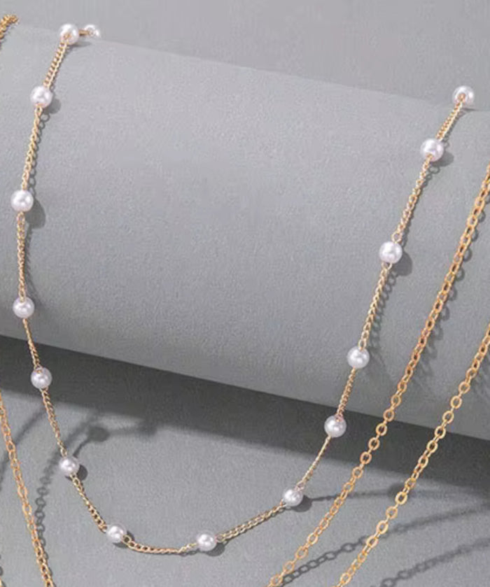 Dainty Simple Small Pearl Choker Chain Necklace for Women - For Layering Purpose