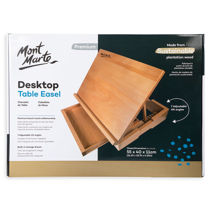 Desktop Table Easel Premium - Beech Wood