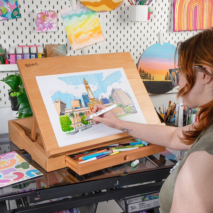 Desktop Table Easel Premium - Beech Wood