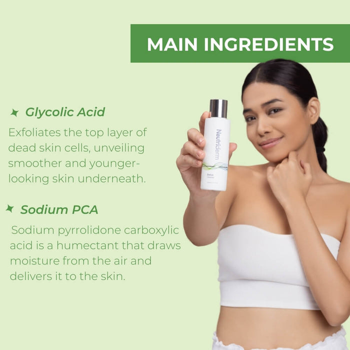 Neutriderm detox cleanser 120ml - Main Ingredientsg