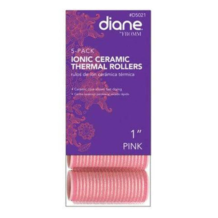 Diane Ionic Ceramic Thermal Rollers Pink 1" 5pcs