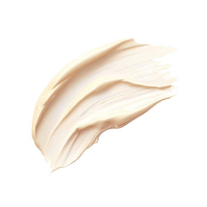 SKN048 SKNLOGIC Diminish Day Pigment Control Cream 50ml | A textured swipe of creamy liquid foundation or concealer in a warm light beige shade, shown on a solid white background.