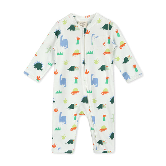 Dino Baby Zipper Jumpsuit (Organic Jersey)
