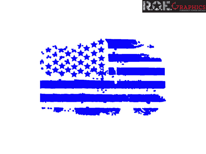 Distressed USA Flag hood vinyl decal worn torn fits: Dodge Ram Chevy Ford Toyota Nissan