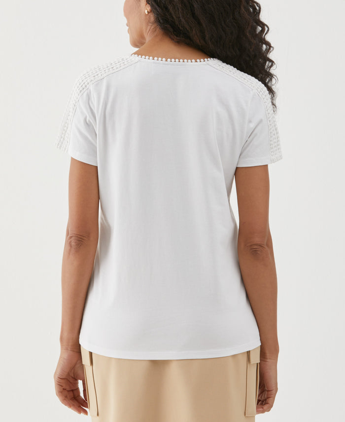 Dot Trim Tee (White)