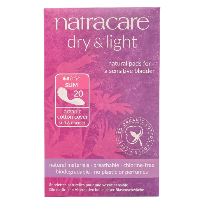 Package of Natracare Dry & Light Slim Incontinence Pads 20-Pack