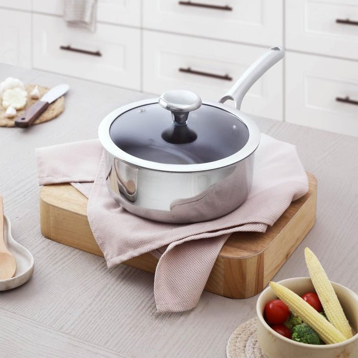Duranano Uncoated Non-stick Stainless Steel Saucepan 18cm