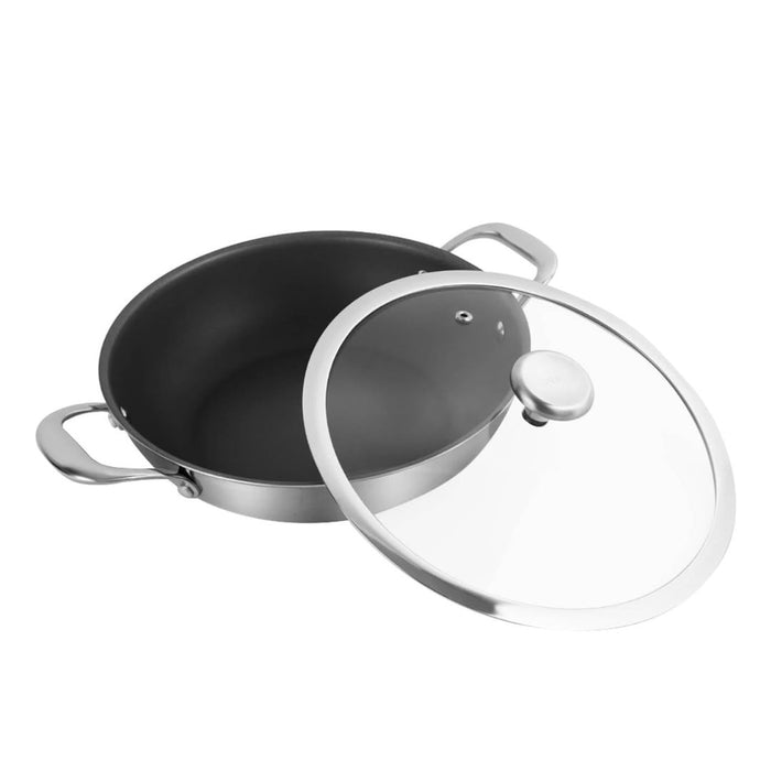 Duranano Uncoated Non-stick Stainless Steel Wok 32cm