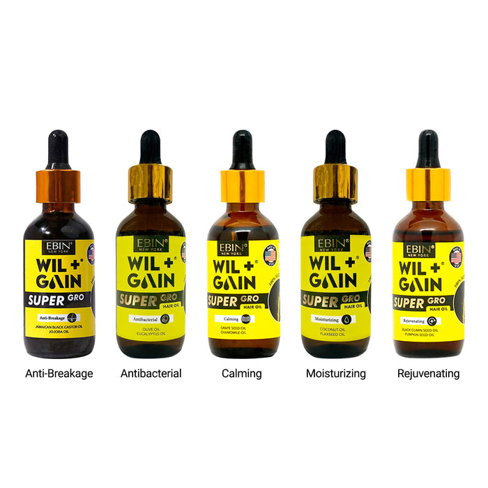 Ebin New York Wil+Gain Super Gro Hair Oil 2 oz/ 60ml