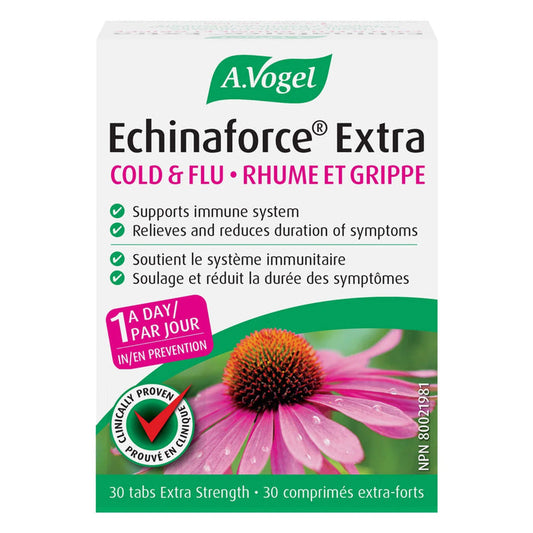 Box of A. Vogel Echinaforce Cold & Flu Extra Strength Tablets - 30 Tablets