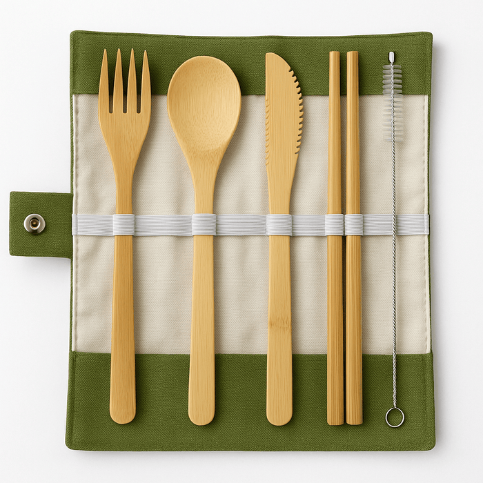 Briut Essentials Eco-Friendly Bamboo Cutlery Set