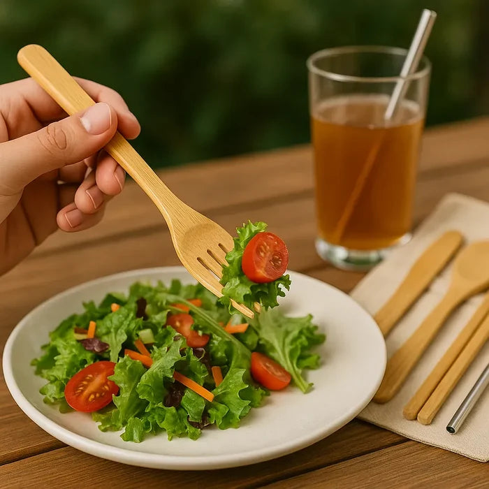 Briut Essentials Eco-Friendly Bamboo Cutlery Set