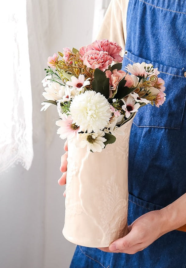 Embossed Peach Vase