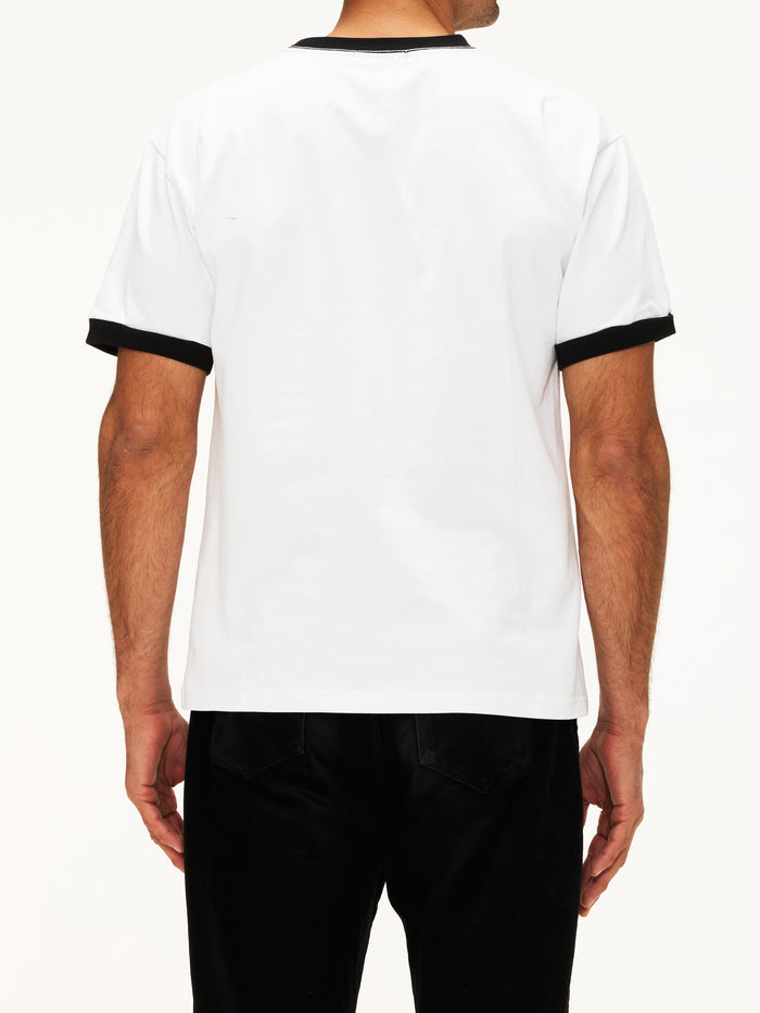 Equinox Unisex White Ringer Tee