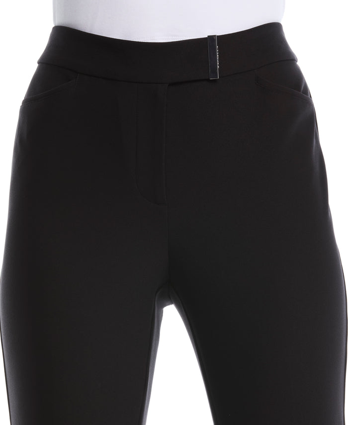 Petite Extended Tab Ankle Pant (Black)