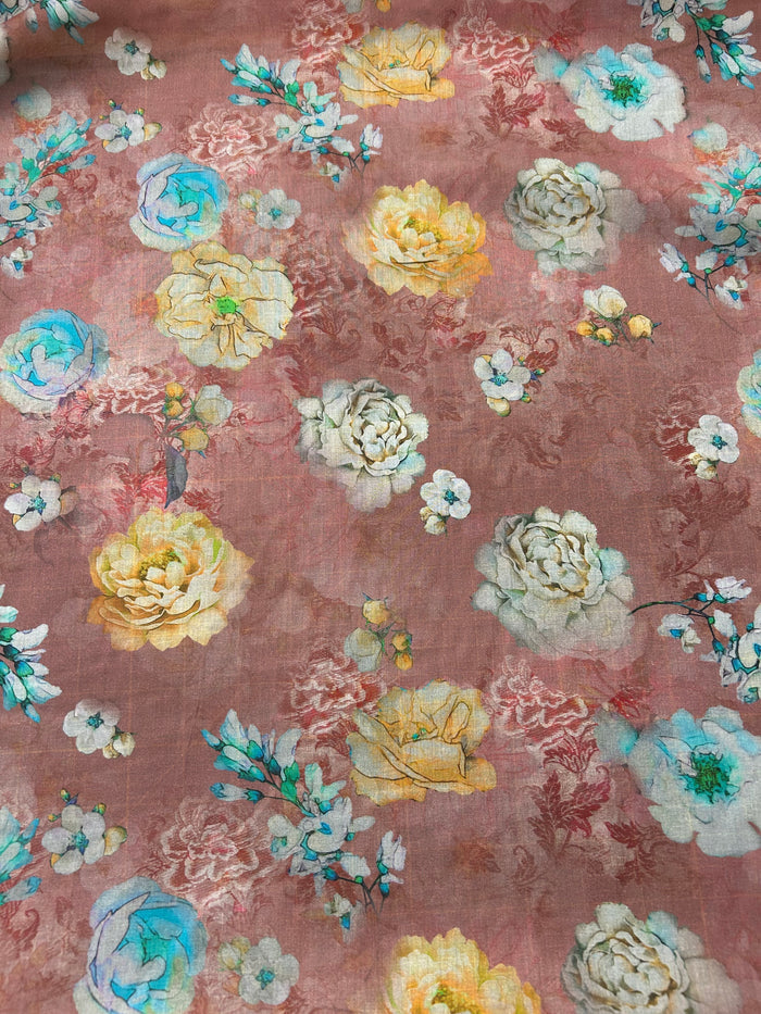 Cotton Voile 60" wide - Peony Blossom - 1 1/4 yd