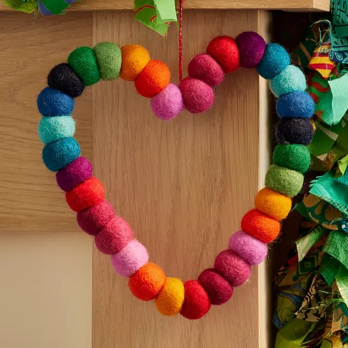 Felt Rainbow Heart 8"