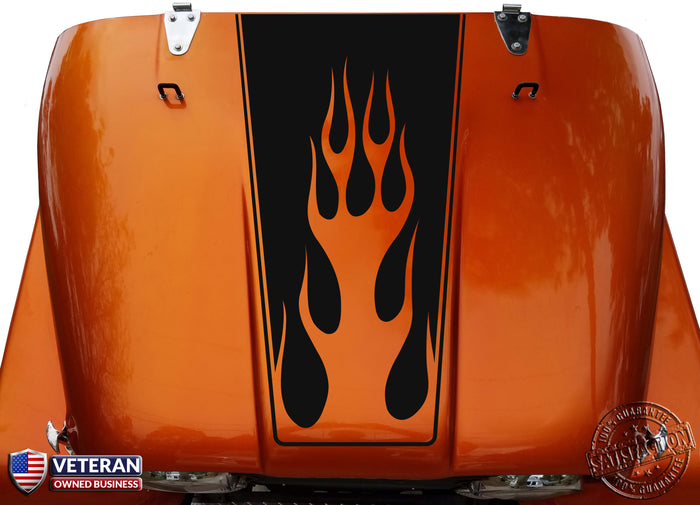 Flames Hood Blackout Vinyl Decal fits Jeep CJ5 CJ7 CJ8 Scrambler 0213/0214