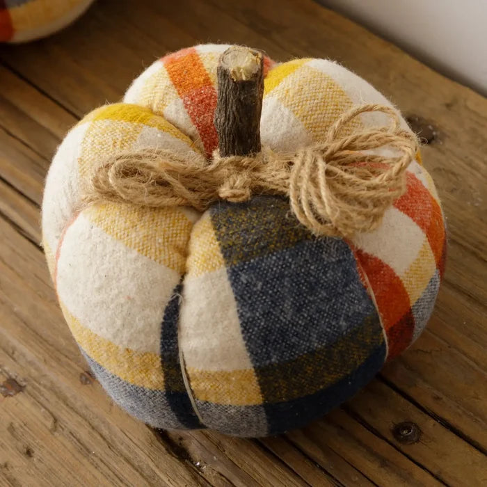 Flannel Pumpkin Navy & Orange Small