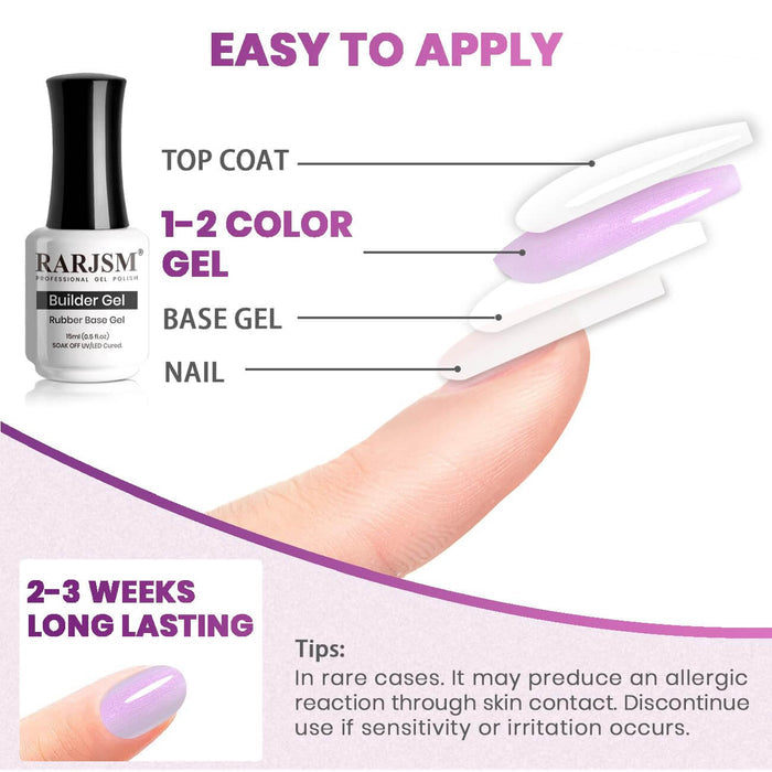 RARJSM ® Shell Thread Pearl Purple 6 in 1 Builder Gel | 15ml