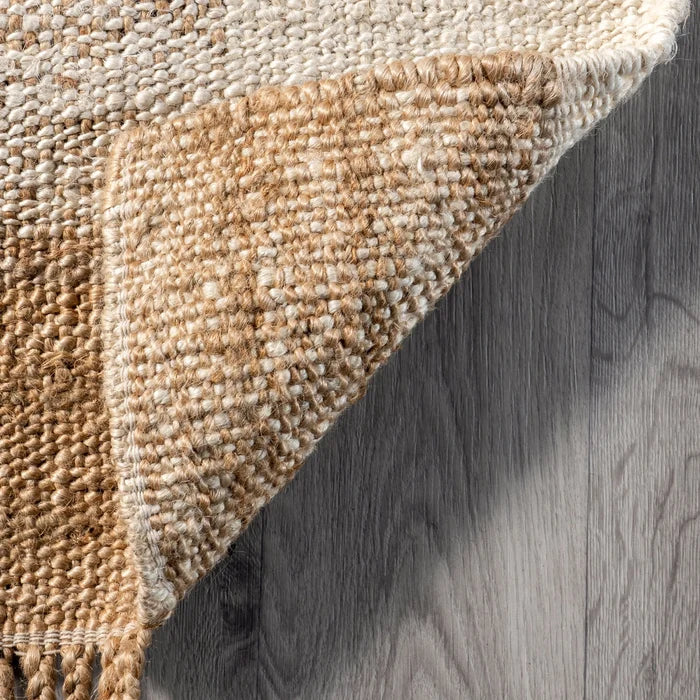 Fletcher Casual Jute Middle Tassel Area Rug (Various Sizes)