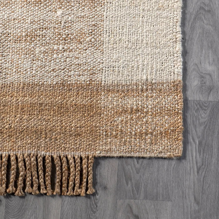 Fletcher Casual Jute Middle Tassel Area Rug (Various Sizes)
