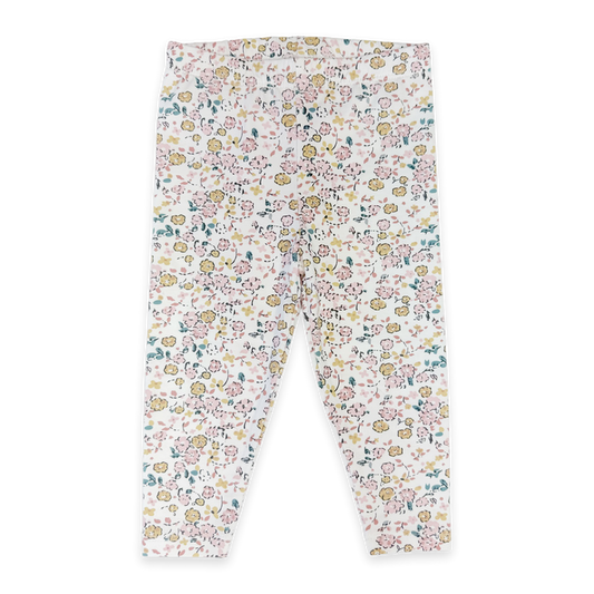 Floral Jersey Stretch Baby Legging Pants  (Organic Cotton)
