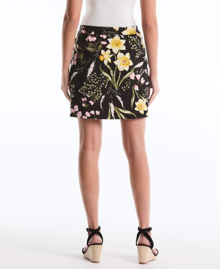 Floral Print Skort (Black)