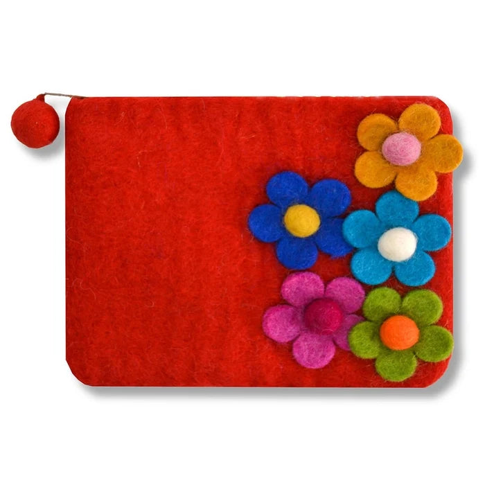 Flower Coin Purse Red