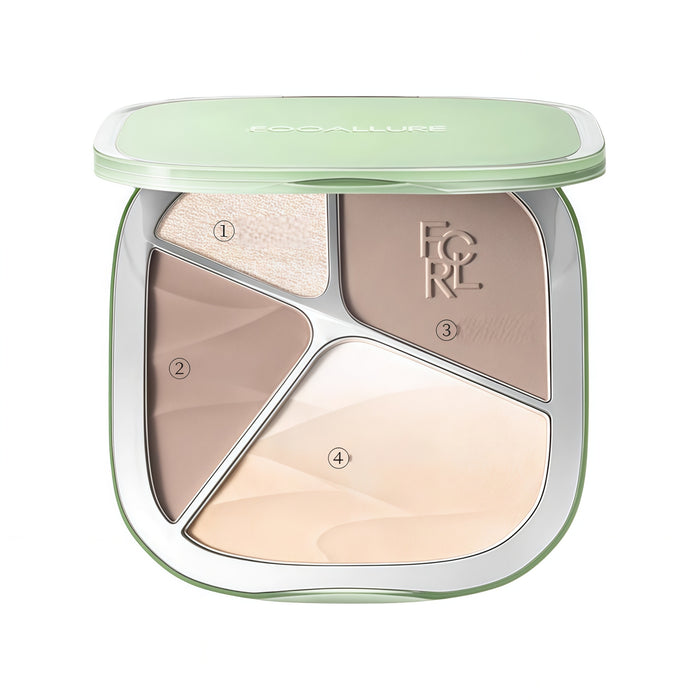 FOCALLURE 4-color Highlighter & Contour Makup Palette T5335