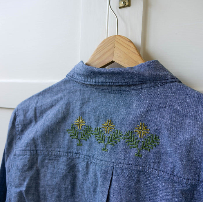 Folk Flourish Woodlands cross stitch folk embroidery kit