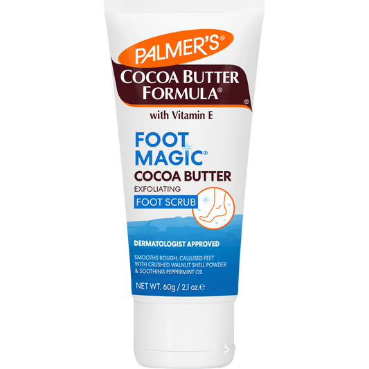 Foot Magic Scrub: exfoliating foot treatment with vitamin E and peppermint.
