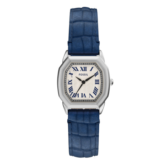 Fossil Harlow Three-Hand Navy Croco LeatHer Watch ES5425