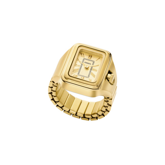 Fossil Raquel Watch Ring Two-Hand Gold-Tone Stainless Steel ES5343