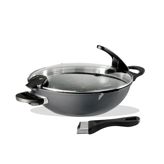 STONELINE FUTURE Wok Pan with Strainer Lid (32cm) | Isetan KL Online Store