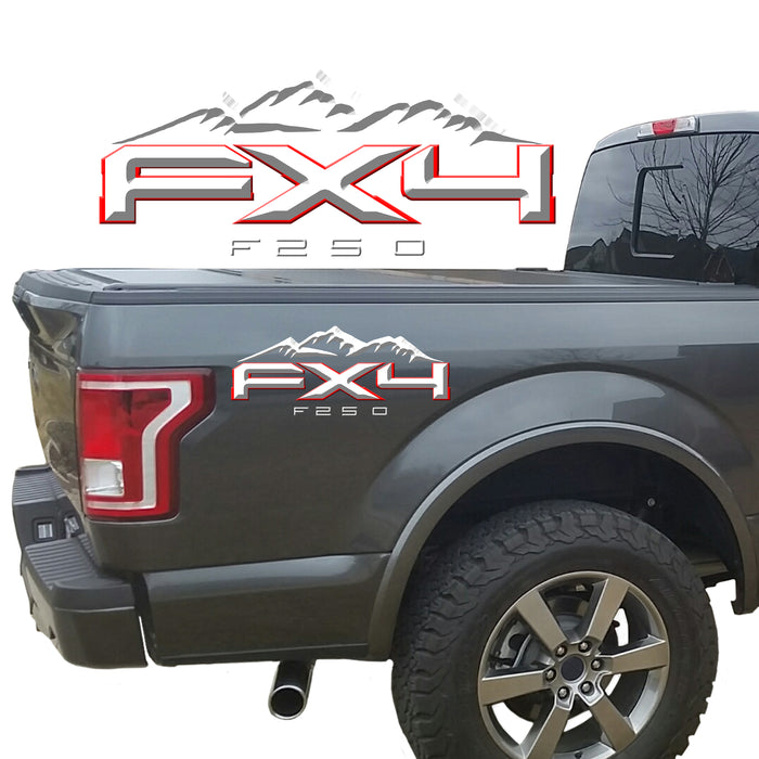 FX4 F250 Mountains 2-Color 3D Vinyl Decal Fits All Makes and Models
