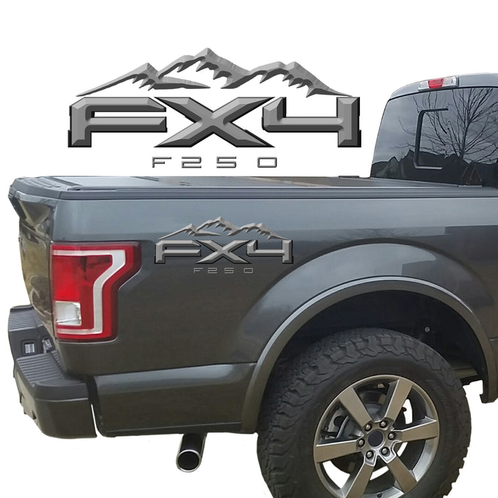 FX4 F250 Mountains 2-Color 3D Vinyl Decal Fits All Makes and Models