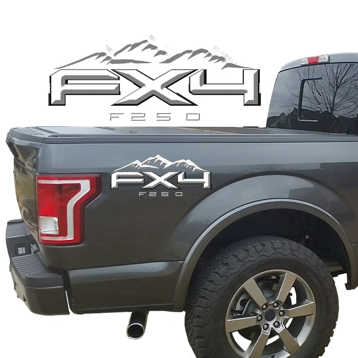FX4 F250 Mountains 2-Color 3D Vinyl Decal Fits All Makes and Models