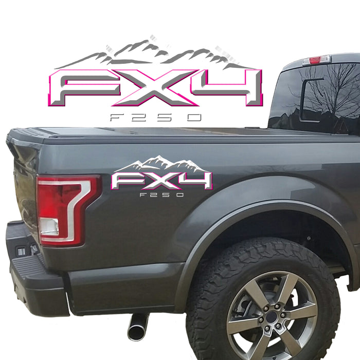 FX4 F250 Mountains 2-Color 3D Vinyl Decal Fits All Makes and Models