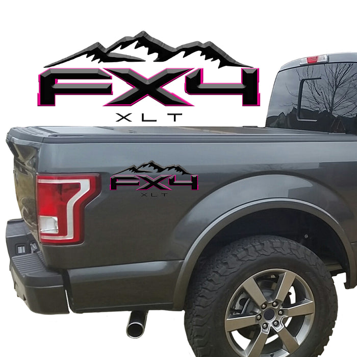 FX4 XLT Mountains 2-Color 3D Vinyl Decal Fits All Makes and Models