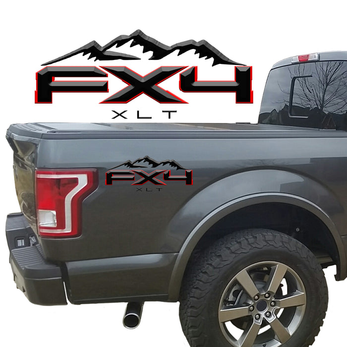 FX4 XLT Mountains 2-Color 3D Vinyl Decal Fits All Makes and Models