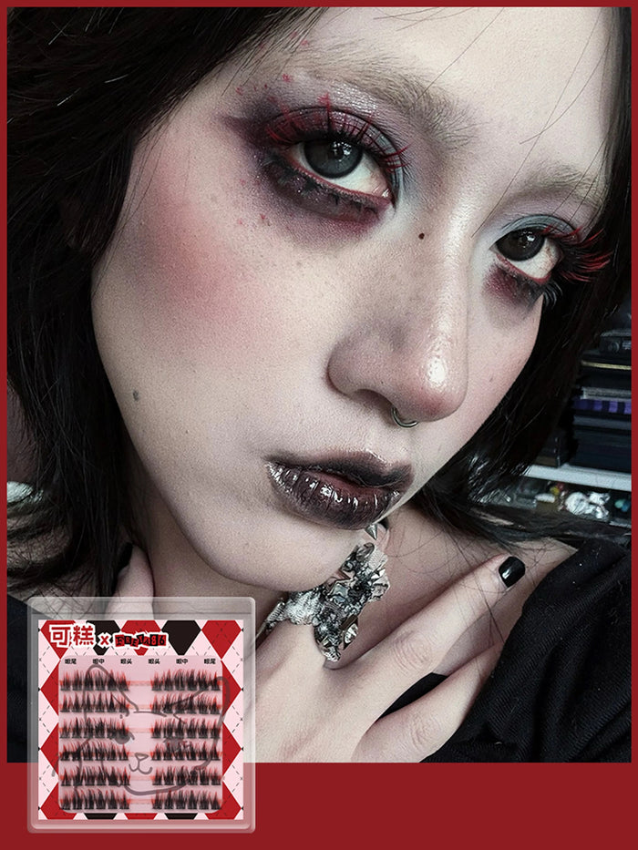 Gaoashes X freya86 Red & Black Gradient False Eyelashes UF21 Red Tooth Rabbit T4164