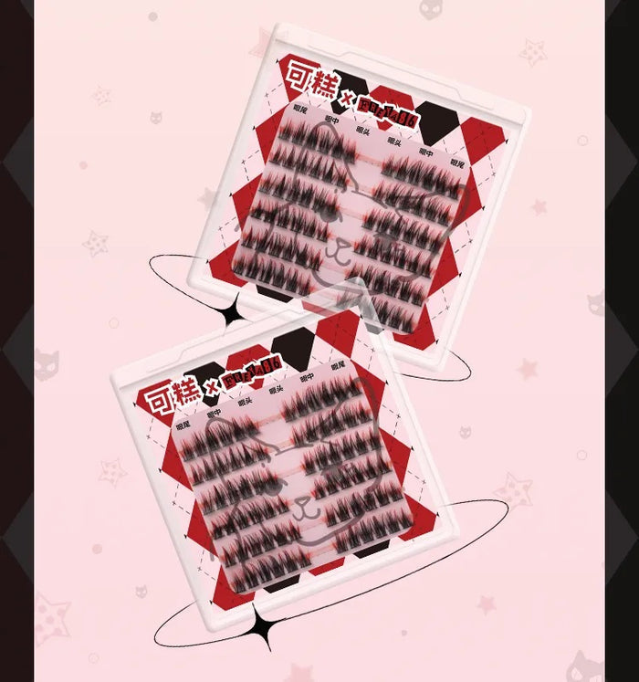 Gaoashes X freya86 Red & Black Gradient False Eyelashes UF21 Red Tooth Rabbit T4164