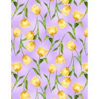 GARDEN GATHERING - TULIPS PURPLE (4 YARDS)