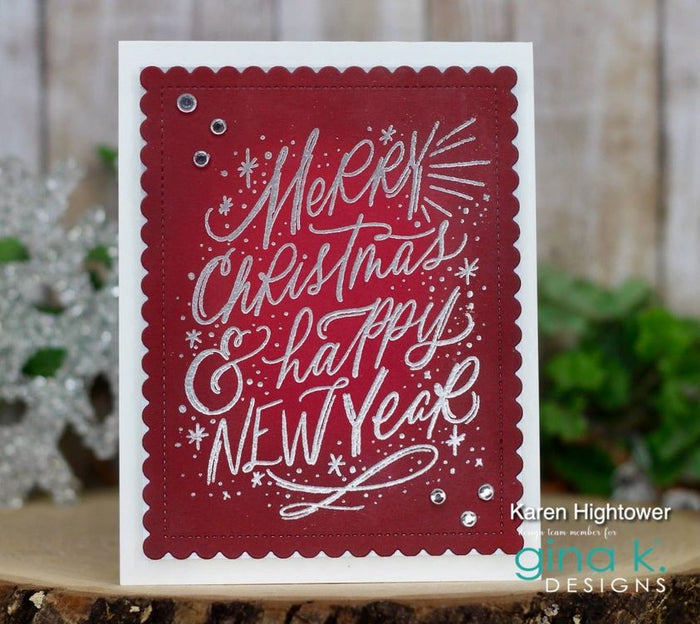 Gina K. Designs - Stamps - Peace on Earth. Peace on Earth is a stamp set by Emily Loggans. This set is made of premium clear photopolymer and measures 6" X 8".   Made in the USA. Available at Embellish Away located in Bowmanville Ontario Canada. Card design by Karen Hightower.