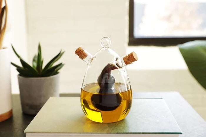 Glass Oil & Vinegar Cruet Dispenser